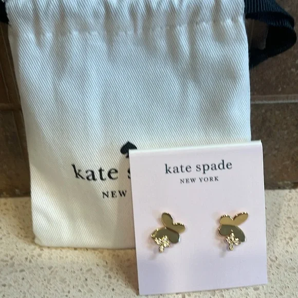 NWT! Kate Spade Gold Butterfly Earrings - Picture 2 of 4